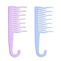 XO Curls Shower detangling hair comb, Wide tooth comb, Comb with hook for easy hanging in shower, Gentle on Scalp, Hair comb for with curly &amp; wavy hair BLUE &amp; LAVENDER