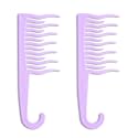 XO Curls Shower detangling hair comb for women | Wide tooth comb | Comb with hook for easy hanging in shower | Gentle on Scalp | Hair comb for women with curly &amp; wavy hair (Lavender, Pack Of 2)