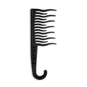 xo curls shower detangling wide tooth hair comb for curly amp wavy hair gentle on scalp amp hook for easy hanging in shower black pack of 1