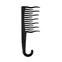 XO Curls Shower Detangling Wide Tooth Hair Comb For Curly &amp; Wavy Hair, Gentle On Scalp &amp; Hook For Easy Hanging In Shower (Black, Pack Of 1)