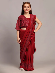 XOOM LADY Embellished Bollywood Lycra Blend Saree