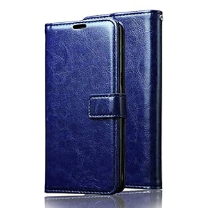xorb vintage flip cover casses for sam m33 5g  inner tpu  foldable stand  wallet card slotsblue