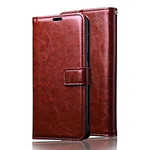 xorb vintage flip cover casses for sam m33 5g inner tpu  foldable stand  wallet card slotsbrown