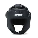 Xpeed Premium Matt PU Headguard for Boxing, Karate, MMA, Kickboxing, Durable Matt PU Construction | Open Face | High Tech Foam Padded | Non Slip Fit, Multi Adjustment Setting Headgear (S/M)