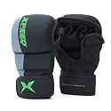 XPEED Striking Grappling Gloves, XP1504 PU Grappling Glove for Martail Arts, Combat Sports, MMA, Training Gloves, Versatile Sports Gloves | Wrap Around Hook & Loop Closure (L/XL, Green)