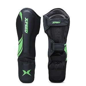 xpeed xp1806 shin padshin guard for men and women  training practice and sports  ultra light weight shinguard with ankle adjustable  hook and loop closure system m green