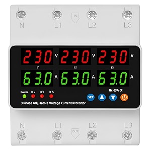 xpr3ss taxnele 3 phase 100amp automatic voltage and current protection relay voltmeter adjustable over under voltage current protection voltage amp amp meter surge protector phase unbalance protection
