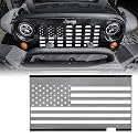 Xprite Grill Insert Compatible with Jeep JK JKU 2007-2018 Black White Flag