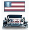 Xprite Grill Insert Compatible with Jeep JL JT 2018-2026 Red Blue US Flag