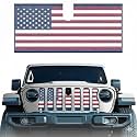 Xprite Grill Insert Compatible with Jeep JL JT 2018-2026 Red Blue US Flag