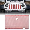 Xprite Red Grill Insert Compatible with Jeep Wrangler JK JKU 2007-2018
