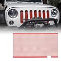 Xprite Red Grill Insert Compatible with Jeep Wrangler JK JKU 2007-2018