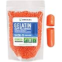 XPRS Nutra Size 5 Empty Capsules - 1000 Count Very Small Empty Gelatin Capsules - Pills DIY Capsule Filling - Fillable Pill Gel Caps for Do-It-Yourself Vitamin Supplements (Orange)