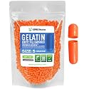 XPRS Nutra Size 5 Empty Capsules - 500 Count Very Small Empty Gelatin Capsules - Pills DIY Capsule Filling - Fillable Pill Gel Caps for Do-It-Yourself Vitamin Supplements (Orange)