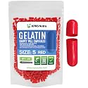 XPRS Nutra Size 5 Empty Capsules - 100 Count Very Small Empty Gelatin Capsules - Pills DIY Capsule Filling - Fillable Pill Gel Caps for Do-It-Yourself Vitamin Supplements (Red)