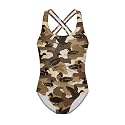 Xpyiqun Swimsuit for Girls One Piece Bathing Suits Size 5-14 Sleeveless Swimwear Cross Shoulder Strap Swimming Wear