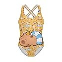 Xpyiqun Swimsuit for Girls One Piece Bathing Suits Size 5-14 Sleeveless Swimwear Cross Shoulder Strap Swimming Wear