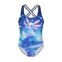 Xpyiqun Swimsuit for Girls One Piece Bathing Suits Size 5-14 Sleeveless Swimwear Cross Shoulder Strap Swimming Wear