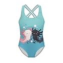 Xpyiqun Swimsuit for Girls One Piece Bathing Suits Size 5-14 Sleeveless Swimwear Cross Shoulder Strap Swimming Wear