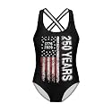 Xpyiqun Swimsuit for Girls One Piece Bathing Suits Size 5-14 Sleeveless Swimwear Cross Shoulder Strap Swimming Wear