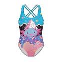 Xpyiqun Swimsuit for Girls One Piece Bathing Suits Size 5-14 Sleeveless Swimwear Cross Shoulder Strap Swimming Wear