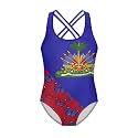 Xpyiqun Swimsuit for Girls One Piece Bathing Suits Size 5-14 Sleeveless Swimwear Cross Shoulder Strap Swimming Wear