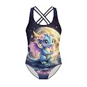 Xpyiqun Swimsuit for Girls One Piece Bathing Suits Size 5-14 Sleeveless Swimwear Cross Shoulder Strap Swimming Wear