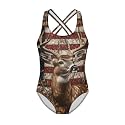 Xpyiqun Swimsuit for Girls One Piece Bathing Suits Size 5-14 Sleeveless Swimwear Cross Shoulder Strap Swimming Wear
