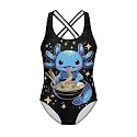 Xpyiqun Swimsuit for Girls One Piece Bathing Suits Size 5-14 Sleeveless Swimwear Cross Shoulder Strap Swimming Wear