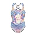 Xpyiqun Swimsuit for Girls One Piece Bathing Suits Size 5-14 Sleeveless Swimwear Cross Shoulder Strap Swimming Wear