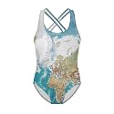 Xpyiqun Swimsuit for Girls One Piece Bathing Suits Size 5-14 Sleeveless Swimwear Cross Shoulder Strap Swimming Wear