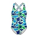Xpyiqun Swimsuit for Girls One Piece Bathing Suits Size 5-14 Sleeveless Swimwear Cross Shoulder Strap Swimming Wear