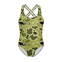 Xpyiqun Swimsuit for Girls One Piece Bathing Suits Size 5-14 Sleeveless Swimwear Cross Shoulder Strap Swimming Wear
