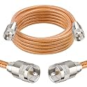 XRDS -RF 12FT RG8X Coaxial Cable with UHF Male PL259 Connectors, Solid Copper Core, Braided Shield, CB Cable for Ham Radio, HF Radio, and Communication Devices