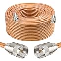 XRDS -RF 150FT RG8X Coaxial Cable with UHF Male PL259 Connectors, Solid Copper Core, Braided Shield, CB Cable for Ham Radio, HF Radio, and Communication Devices