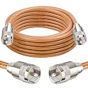 XRDS -RF 15FT RG8X Coaxial Cable with UHF Male PL259 Connectors, Solid Copper Core, Braided Shield, CB Cable for Ham Radio, HF Radio, and Communication Devices