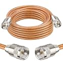XRDS -RF 18FT RG8X Coaxial Cable with UHF Male PL259 Connectors, Solid Copper Core, Braided Shield, CB Cable for Ham Radio, HF Radio, and Communication Devices