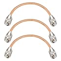 XRDS -RF 1FT 3PCS RG8X Coaxial Cable with UHF Male PL259 Connectors, Solid Copper Core, Braided Shield, CB Cable for Ham Radio, HF Radio, and Communication Devices