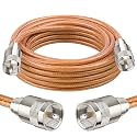 XRDS -RF 20FT RG8X Coaxial Cable with UHF Male PL259 Connectors, Solid Copper Core, Braided Shield, CB Cable for Ham Radio, HF Radio, and Communication Devices