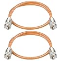 XRDS -RF 2FT 2PCS RG8X Coaxial Cable with UHF Male PL259 Connectors, Solid Copper Core, Braided Shield, CB Cable for Ham Radio, HF Radio, and Communication Devices