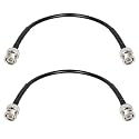 XRDS -RF 50 ohm BNC Cable 1FT 2PCS, BNC Male Extension RG58 Coax Cable for Antenna Analyzer, CB Radio, Security CCTV Camera