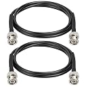XRDS -RF 50 ohm BNC Cable 3FT 2PCS, BNC Male Extension RG58 Coax Cable for Antenna Analyzer, CB Radio, Security CCTV Camera
