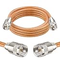 XRDS -RF 8FT RG8X Coaxial Cable with UHF Male PL259 Connectors, Solid Copper Core, Braided Shield, CB Cable for Ham Radio, HF Radio, and Communication Devices