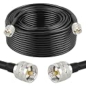 XRDS -RF RG58 Coax CB Cable 100FT, 50 Ohm with PL-259 UHF Male Connectors – Flexible & Durable Coaxial Cable for CB Radio, Ham Radio, Antenna, SWR Meter, SDR