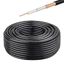 XRDS -RF RG8X Coaxial Cable 100FT 50 Ohm - Solid Copper Core, PVC Jacket, Low Loss, Ideal for Antenna, CB Radio, and Ham Radio Applications