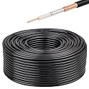 XRDS -RF RG8X Coaxial Cable 200FT 50 Ohm - Solid Copper Core, PVC Jacket, Low Loss, Ideal for Antenna, CB Radio, and Ham Radio Applications