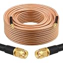 XRDS -RF RG8X SMA Extension Cable, Low Loss SMA Male to SMA Male Coaxial Cable, High-Density Braided Copper 50 Ohm Coax for WiFi Antenna, 4G 5G LTE Gateway, Router, Ham Radio 100FT
