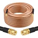 XRDS -RF RG8X SMA Extension Cable, Low Loss SMA Male to SMA Male Coaxial Cable, High-Density Braided Copper 50 Ohm Coax for WiFi Antenna, 4G 5G LTE Gateway, Router, Ham Radio 50FT
