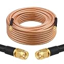 XRDS -RF RG8X SMA Extension Cable, Low Loss SMA Male to SMA Male Coaxial Cable, High-Density Braided Copper 50 Ohm Coax for WiFi Antenna, 4G 5G LTE Gateway, Router, Ham Radio 35FT