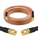 XRDS -RF RG8X SMA Extension Cable, Low Loss SMA Male to SMA Male Coaxial Cable, High-Density Braided Copper 50 Ohm Coax for WiFi Antenna, 4G 5G LTE Gateway, Router, Ham Radio 20FT
